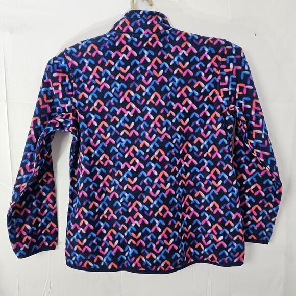Eddie Bauer Youth Kids Quest Fleece 1/4 Zip Pullover Blue Printed Geometric Sz L - Picture 4 of 12